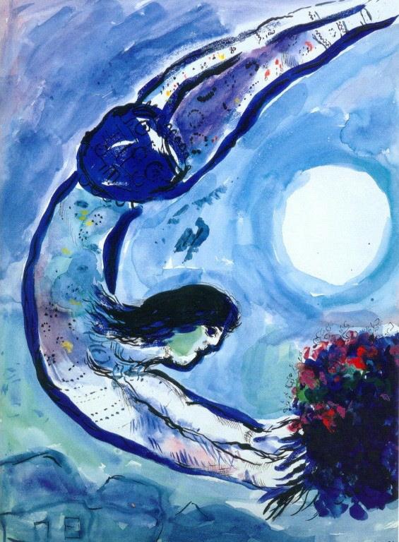 Acróbata con ramo contemporáneo Marc Chagall Pintura al óleo